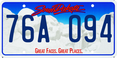 SD license plate 76AO94