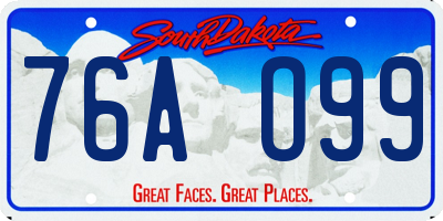 SD license plate 76AO99