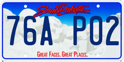 SD license plate 76AP02