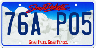 SD license plate 76AP05