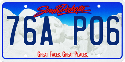 SD license plate 76AP06