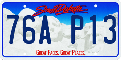 SD license plate 76AP13