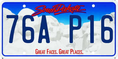 SD license plate 76AP16