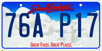 SD license plate 76AP17