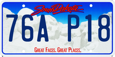 SD license plate 76AP18
