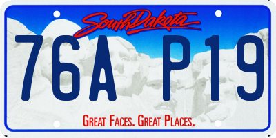 SD license plate 76AP19