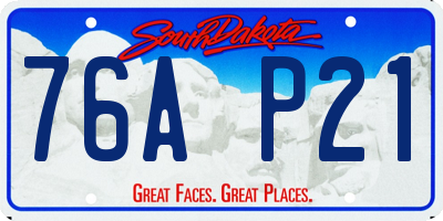 SD license plate 76AP21