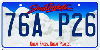 SD license plate 76AP26