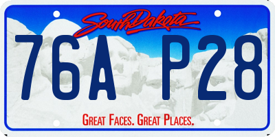 SD license plate 76AP28