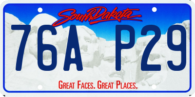 SD license plate 76AP29
