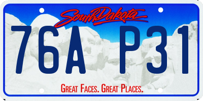 SD license plate 76AP31