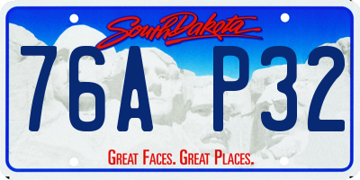 SD license plate 76AP32