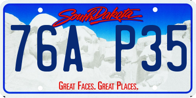 SD license plate 76AP35