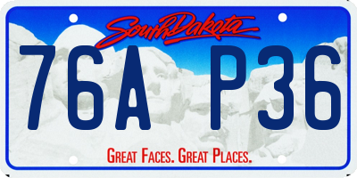 SD license plate 76AP36