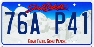 SD license plate 76AP41