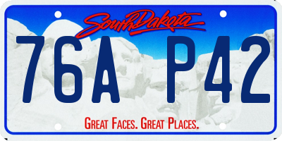 SD license plate 76AP42