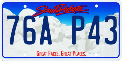 SD license plate 76AP43