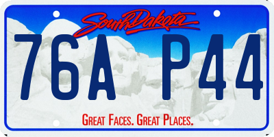 SD license plate 76AP44
