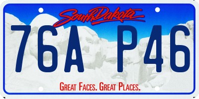 SD license plate 76AP46
