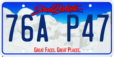 SD license plate 76AP47
