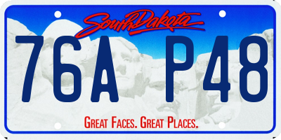 SD license plate 76AP48