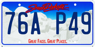 SD license plate 76AP49