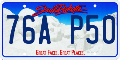 SD license plate 76AP50