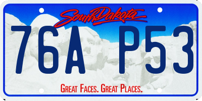 SD license plate 76AP53