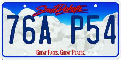 SD license plate 76AP54