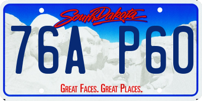 SD license plate 76AP60