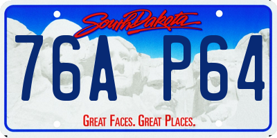 SD license plate 76AP64