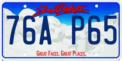 SD license plate 76AP65