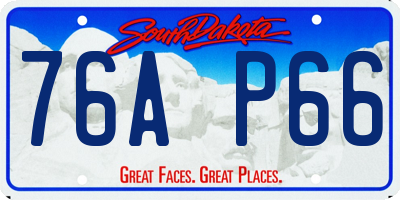 SD license plate 76AP66