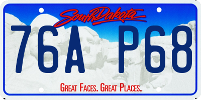 SD license plate 76AP68