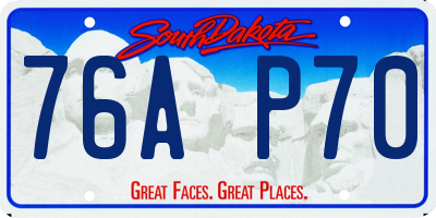 SD license plate 76AP70