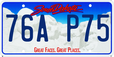 SD license plate 76AP75