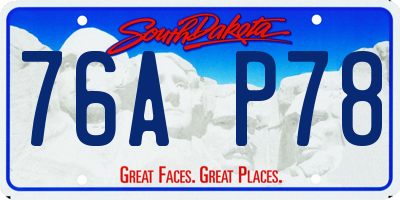 SD license plate 76AP78
