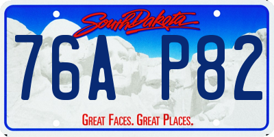 SD license plate 76AP82