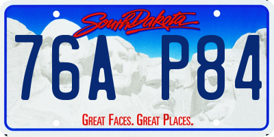 SD license plate 76AP84