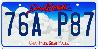 SD license plate 76AP87