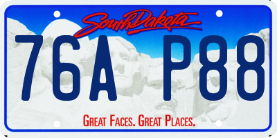 SD license plate 76AP88