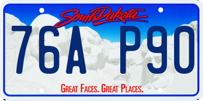 SD license plate 76AP90