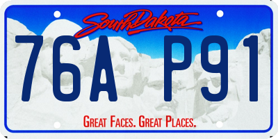 SD license plate 76AP91