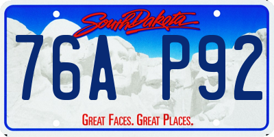 SD license plate 76AP92