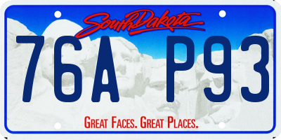 SD license plate 76AP93