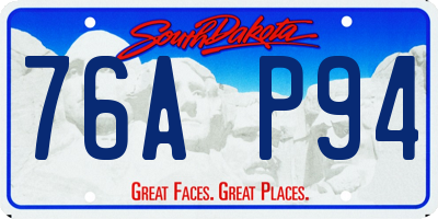 SD license plate 76AP94
