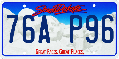 SD license plate 76AP96