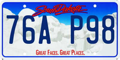 SD license plate 76AP98
