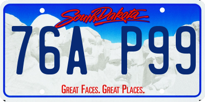 SD license plate 76AP99