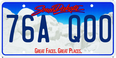 SD license plate 76AQ00